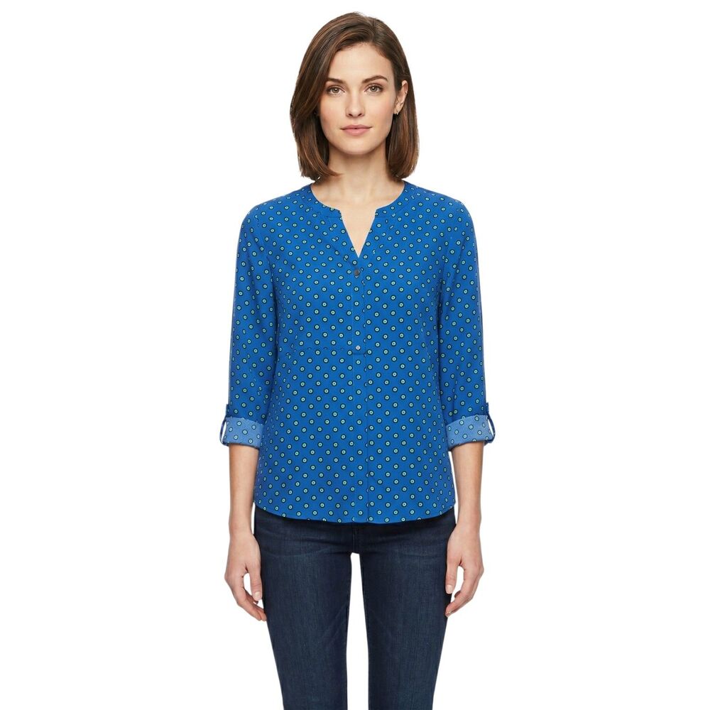 Liz Claiborne Career Polka Dot Blouse Size L